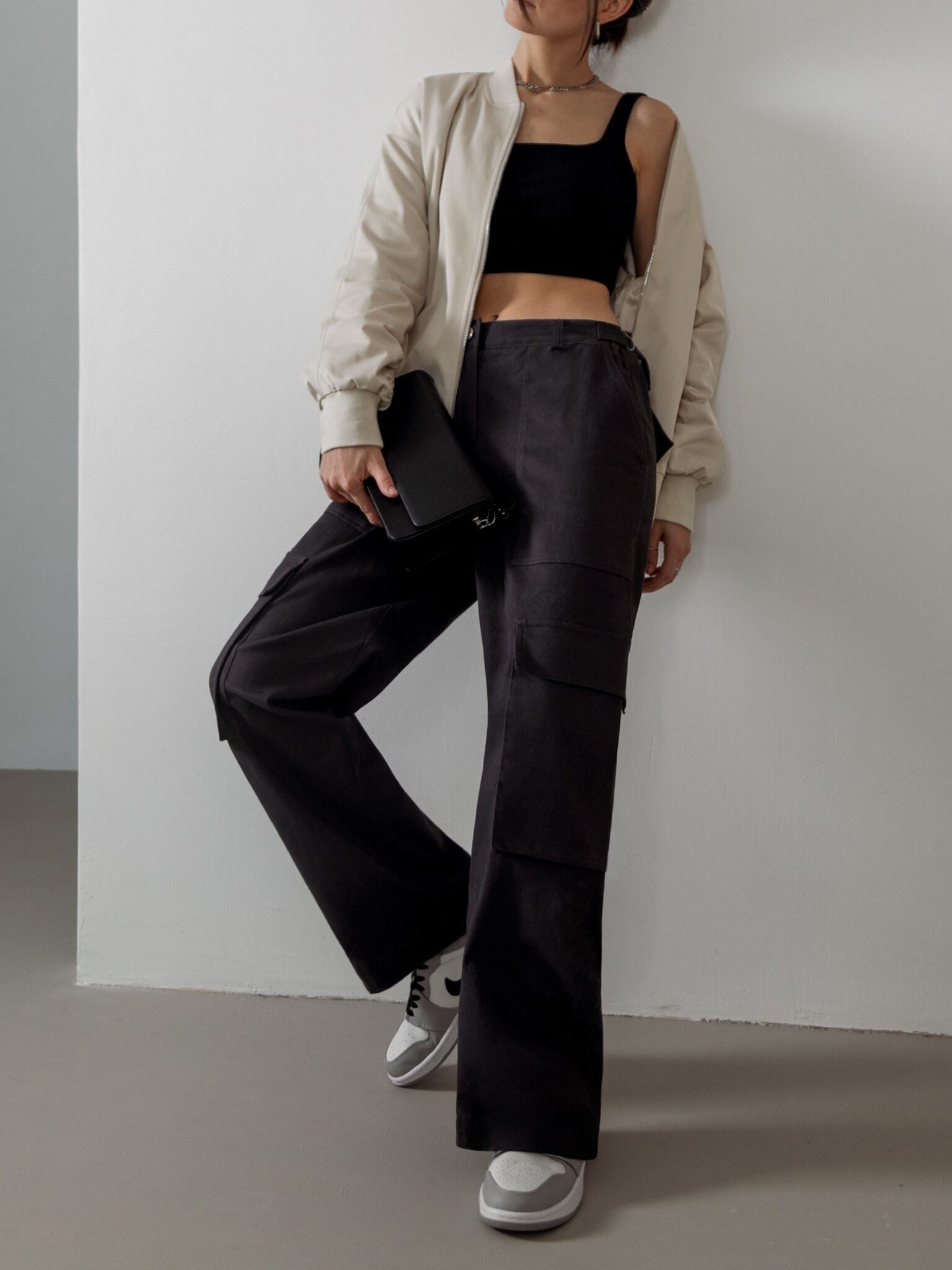 Baggy Women Jeans Black High Waist White Line Wide Leg Cargo Pants - China  Jeans Women and Women Denim Jeans price | Made-in-China.com